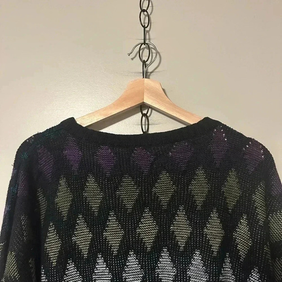 Vintage  Diamond Striped Sweater Size XL - Picture 6 of 6